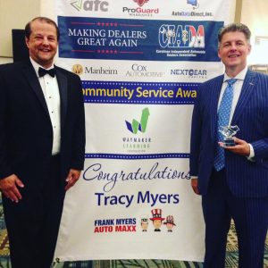 CIADA Award given to Tracy Myers, wineer of Frank Myers Auto 